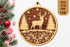 Christmas Reindeer SVG Laser Cut Product Image 1