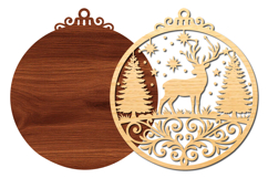 Christmas Reindeer Ornament SVG Laser Cut Product Image 2