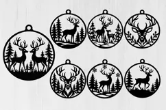 Christmas Reindeer Ornaments SVG, Holiday Decor Design File Product Image 3