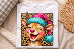 Christmas Reindeer PNG, Joyful Impasto Holiday Portrait Product Image 1