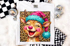 Christmas Reindeer PNG, Joyful Impasto Holiday Portrait Product Image 2