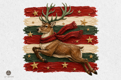 Christmas Reindeer Png, Rustic Holiday Deer Sublimation Product Image 1