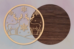 Christmas Reindeer Round Sign SVG Product Image 2