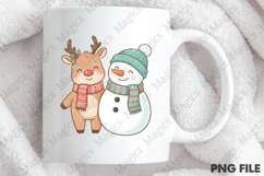 Christmas Reindeer Snowman PNG Product Image 4
