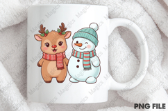 Christmas Reindeer Snowman PNG Product Image 4