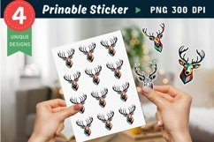 Christmas Reindeer Sticker Clipart Product Image 1
