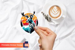 Christmas Reindeer Sticker, Festive Reindeer Art Sticker Product Image 1