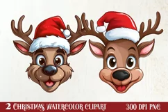 Christmas Reindeer Sublimation Clipart, Christmas SVG Product Image 1