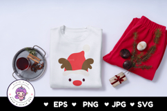 Cute Reindeer SVG Christmas cartoon kawaii clipart Product Image 3