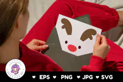 Cute Reindeer SVG Christmas cartoon kawaii clipart Product Image 4
