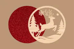 Christmas Santa Sleigh Reindeer SVG Product Image 2