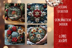 Christmas Square Coaster Sublimation Design Product Image 1