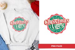 Christmas Vibes, Retro Christmas Text for Sublimation Design Product Image 1