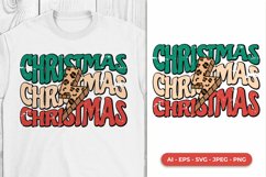 Christmas Retro with Leopard Lightning Sublimation Product Image 1