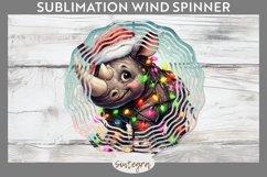 Christmas Rhino v4 Entangled in Lights Wind Spinner PNG Product Image 1
