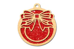 Christmas Ribbon Bow Ornament SVG Product Image 2