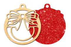 Christmas Ribbon Bow Ornament SVG Product Image 3