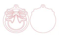 Christmas Ribbon Bow Ornament SVG Product Image 4