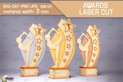 3D Gymnastics Awards Laser Cut. Sports Trophies SVG Product Image 1