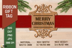 Christmas Ribbon Gift Tags bundle. Xmas laser cut tag SVG Product Image 2