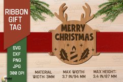 Christmas Ribbon Gift Tags bundle. Xmas laser cut tag SVG Product Image 4