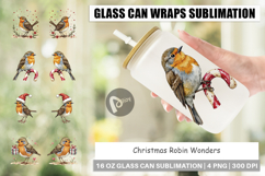 Christmas Robin Wonders Glass Can Product Image 1