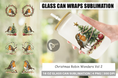 Christmas Robin Wonders Glass Can Product Image 1