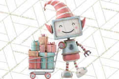Christmas Robot Clipart PNG, Fun Christmas Png Product Image 2
