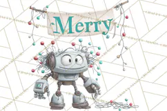 Christmas Robot Clipart PNG, Fun Christmas Png Product Image 2