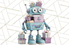 Christmas Robot Clipart PNG, Fun Christmas Png Product Image 5