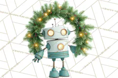 Christmas Robot Clipart PNG, Fun Christmas Png Product Image 2