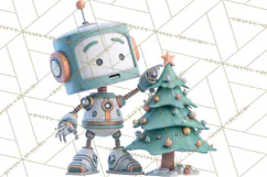 Christmas Robot Clipart PNG, Fun Christmas Png Product Image 3