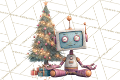 Christmas Robot Clipart PNG, Fun Christmas Png Product Image 2