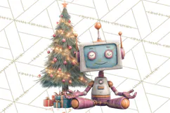 Christmas Robot Clipart PNG, Fun Christmas Png Product Image 2