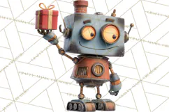 Christmas Robot Clipart PNG, Fun Christmas Png Product Image 2