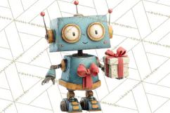 Christmas Robot Clipart PNG, Fun Christmas Png Product Image 3