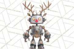 Christmas Robot Clipart PNG, Fun Christmas Png Product Image 4