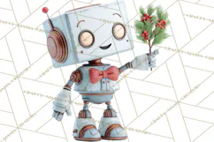 Christmas Robot Clipart PNG, Fun Christmas Png Product Image 2