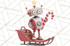 Christmas Robot Clipart PNG, Fun Christmas Png Product Image 3