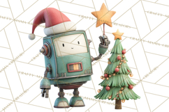 Christmas Robot Clipart PNG, Fun Christmas Png Product Image 4