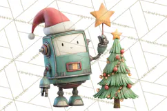 Christmas Robot Clipart PNG, Fun Christmas Png Product Image 4