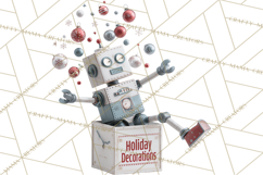 Christmas Robot Clipart PNG, Fun Christmas Png Product Image 5