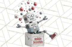 Christmas Robot Clipart PNG, Fun Christmas Png Product Image 5
