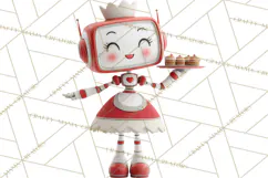 Christmas Robot Clipart PNG, Fun Christmas Png Product Image 2