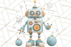 Christmas Robot Clipart PNG, Fun Christmas Png Product Image 4
