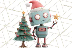 Christmas Robot Clipart PNG, Fun Christmas Png Product Image 3