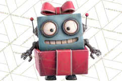 Christmas Robot Clipart PNG, Fun Christmas Png Product Image 2