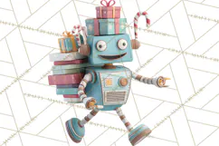 Christmas Robot Clipart PNG, Fun Christmas Png Product Image 3