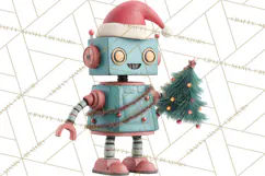 Christmas Robot Clipart PNG, Fun Christmas Png Product Image 4