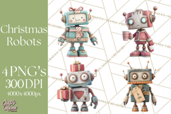 Christmas Robot Clipart PNG, Fun Christmas Png Product Image 1
